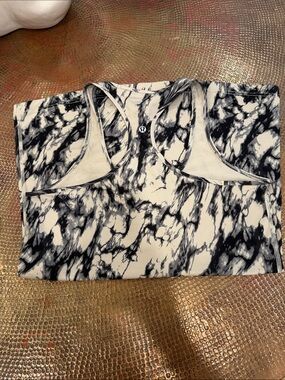 lululemon athletica Black and White Marble Racerback Tank